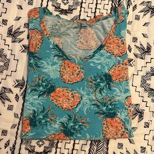 Palm Groves Pineapple Print TShirt Bathing Suit Coverup Size 2X